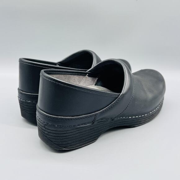 Dansko Shoes Womens 7.5 Black Leather LT Professional Clog Comfort Work Nursing - Picture 9 of 13